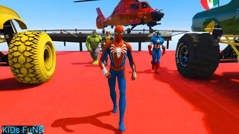 SPIDERMAN CARS Racing Water DAM Challenge! SUPERHERO HULK Iron Man Goku JEEP SUV Car RACE  #cardriving #superhero #education #kids #spiderman #car 