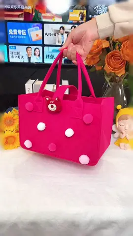 Luana fashion korean cute carton tote bags small felt ball series solid color hand-held bag #household #bag #handheldbag #totebag #goodthing #fyp #foryou #mamibag 