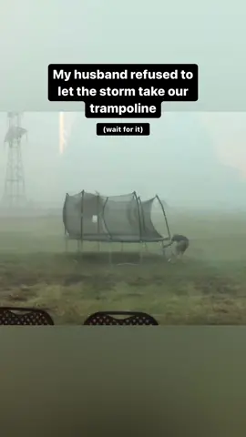 Man tries to save his trampoline during a storm and this happens #viraltoktok #funny #storms 