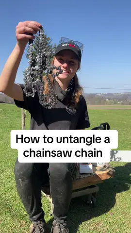 It’s like a puzzle!  . . . . #chainsawjenna #tangled #chainsaw #chain #womenwoodworkers #woodwork #bluecollar #howto 
