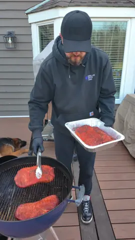 Pork steaks should get more love than they do lol. It’s like your own mini pork shoulder.   Hit it with that @bearandburtons W sauce and season them with my AP Rub. These go on the @webergrills kettle setup for indirect cooking with @kingsford at cruising at around 250 degrees. 3 hours later put them in a foil pan, add your favorite bbq sauce, cover and cook until probe tender. About 2 hours or so.   They come out tender, sauce, sweet, smokey, just delicious!   Have you ever had pork steaks? #grillinwithdad #porksteak #bbq #dinner #easyrecipeideas #barbeque #delicious #homecooking 
