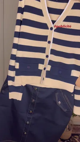 Nouvelle collection mariniere de la marque Christine Laure.   Vous aimez ?  #fashionover40 #40 #christinelaure #frenchfashion #mariniere #jupejeans #spring2024 #beautenaturelle #OOTD #ootdover40 