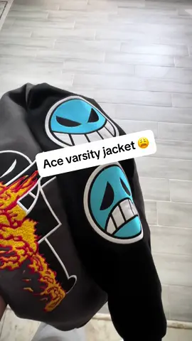 AVAILABLE NOW • FIREFIST ACE • VARSITY JACKET - shahzadclothing.com #firefistace #portgasdace #onepiece #anime #clothing 