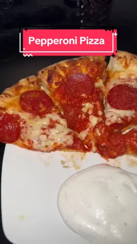 Pepperoni pizza from home! Just came out oven so it was hot! #goodeats#mukbang#asmreating#pepporonipizza#pizza#ranch#fypシ 