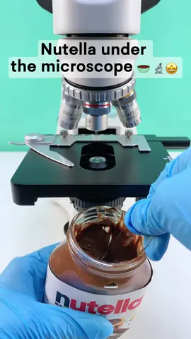 Would you still eat Nutella after seeing it magnified 400 times?😱#microscope #fyp #tiktok #undermicroscope 