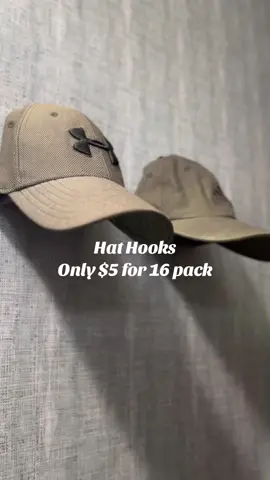The perfect way to organize and display your hat collection! Only $5 for 16 pack of hat hooks!✨Grab yours click the orange shopping cart!✨#tiktokshopfinds #hatcollection #hatcollector #hatorganization #wife #husband #fathersdaygift #homeorganization 