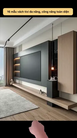 Gợi ý đến 16 mẫu hệ vách tủ tivi công năng toàn diện, ai đang chuẩn bị hoàn thiện nội thất có thể tham khảo và bên em thi công luôn ạ #fresh_design #thietkethicongtrongoi #noithathiendai #phongkhachdep #vachtivi 