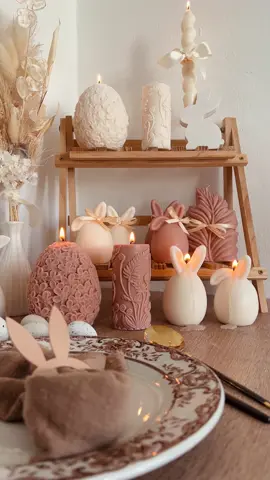 Easter Soy Candle 🤎 #candles #soycandles #easter #spring #springtime #candlesoftiktok #handmade #aesthetic 