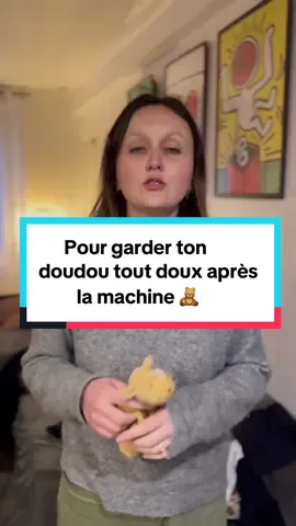 La meilleure astuce pour garder ton doudou tout doux après l’avoir lavé 🧸 #peluche #doudou #astuce #enfant #hack #tips 