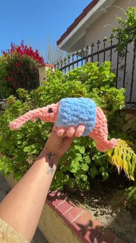 Now available in my etsy shop! Link in bio or Leafy Nites on etsy 🦐 #crochet #crochetersoftiktok #crochettiktok #crochettok #plushies #shrimp