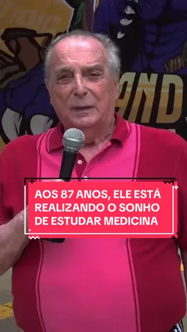 Sempre é tempo de mudar, de realizar sonhos e o nosso aluno, Vladir Arienzo, é um belo exemplo disso. Formado em direito, Vladir sempre teve o sonho da medicina, porém, seguiu carreira em sua área de formação, foi auditor fiscal, teve um escritório de advocacia e aposentou-se, mas não parou.   Hoje, com 87 anos, Vladir é estudante do 1º período de medicina aqui, na Mandic Limeira, curso escolhido a partir de um sonho.   