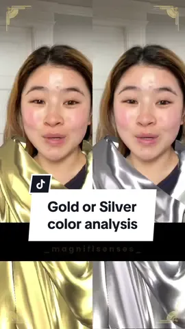 Replying to @Natalie tbh idk what to look for anymore😅 I thought I was winter but I think gold looks better than silver here. Does gold make me look too yellow? #digitaldraping #goldorsilver #coloranalysis #coloranalysisfilter 