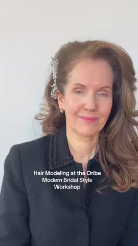 I had the best time being a hair model for this workshop, held recently at the KMS Academy in Manhattan. Stylist Rawa Anton used products from @oribe Gold Lust Collection. #oribe #bridalhair #hairmodel #model #modelsover50 
