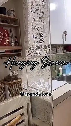 hanging screen na pwedeng pwedeng divider sa kusina, kwarto, work statin at iba pa! #hangingscreen #walldivider #divider #dividers #aesthetic #wallhangingdecor #hollow #diywalldecor #walldecoration #diydecoration #houseimprovement #aesthetichouse #fyp 