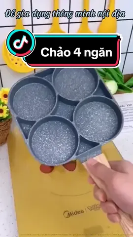 Chảo 4 ngăn chống dính dùng được tất cả các loại bếp#xuhuongtiktok #viral #trending #fyp #dogiadungthongminh #chao4ngan #chaodanang 