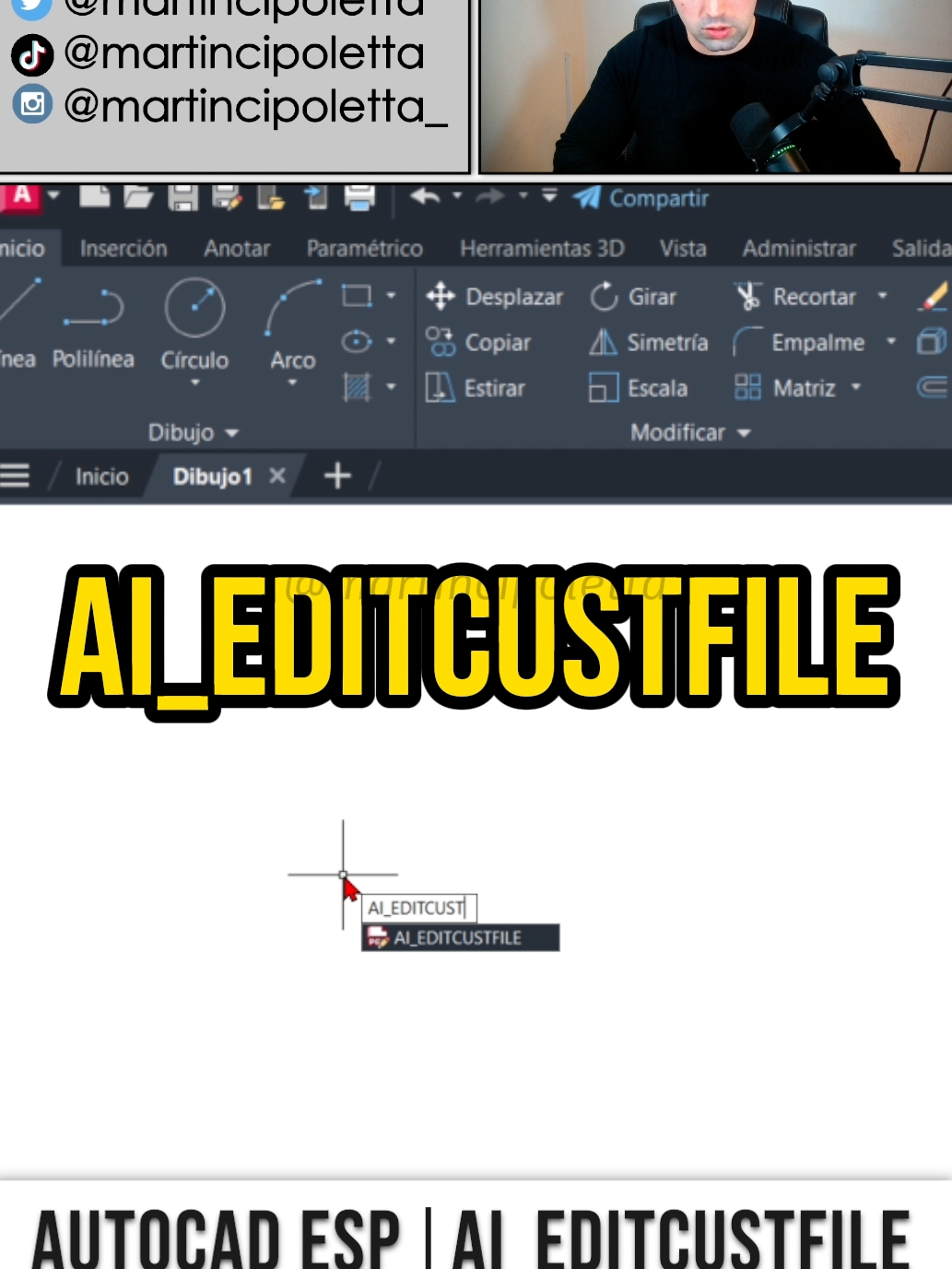 ¿Quieres la lista? Dímelo 😁 Trabaja más rápido en AutoCAD editando tu propia lista de atajos de teclado con el comando AI_EDITCUSTFILE. #autocad #autocad2d #tutorialautocad #autocadtutorial #aprenderentiktok#arquitectos #arquitecturaydiseño