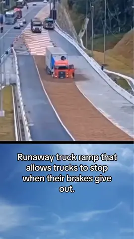 By definition, runaway truck escape ramps are designed to be emergency locations that use sand, gravel, or wire nets to slow down a large vehicle quickly in the event of a brake failure