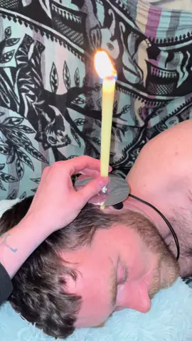 Candeling BHOP’s ears! #earcandles #earcandeling #oliveoil #earwax #cleansing #holistic 