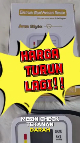 Korang.... mesin check tekanan darah yang FYP sebelum ni dah turun harga lagi. promosi semperna ramadhan, korang tekan beg kuning sekarang untuk dapatkan mesin check tekanan darah ni. mesin tekanan darah ni sesuai untuk seisi keluarga.  #tekanandarahtinggi #kencingmanisdarahtinggi #darahtinggi #bloodpressure #mesintekanandarahtinggi 