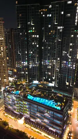 Lumiere Riverside Thảo Điền on the edge of one of the most famous avenues in Ho Chi Minh City, these buildings at night do not have the same effect #hochiminhcity #dronevietnam #lumiereriversidequan2 #vietnam 