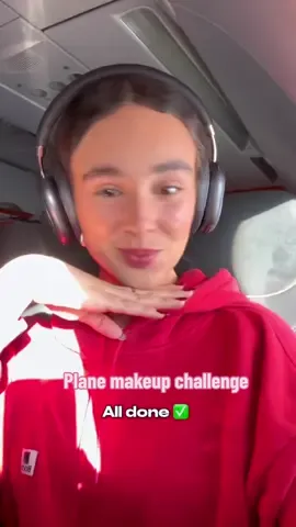 I can’t believe I did this 😂✈️ #makeup #beauty #airplane #challenge #fyp 