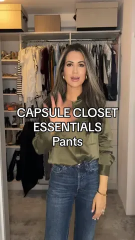 Part 1 of my capsule closet series - 5 pant styles eveyone needs in their closet #howtostyle #capsulewardrobe #luxuryfashion #closetessentials #OOTD #fashiontiktok #fashioninspo #fashionhacks @NET-A-PORTER @TOTEME @LILYSILK @RE/DONE 