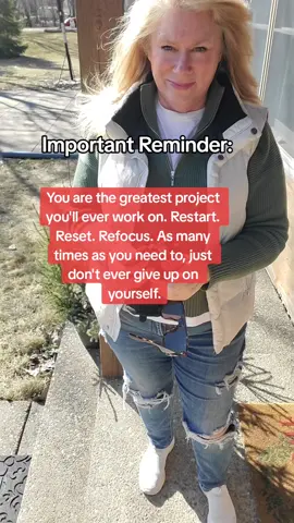 I couldn't stress this more.. NEVER GIVE UP ON YOURSELF! It doesn't matter how long it takes you. It doesn't matter how many times you start over. Just keep going. Don't compare yourself to others. This is your journey and no one else's. Just keep growing and learning.  You will learn something new about yourself every time if you never give up, and one day you will get to the place you always dreamed of being. Take it one day at a time. You're stronger and smarter than you think.