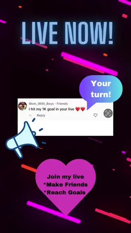 Live now, come say hello and make new buddies. Make real connections with people who are like minded, will like your videos and posts. Get your gains and build your community #fyp #growth #growthtiktok replying to @Mom_With_Boys 