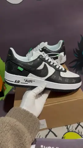 TÊNIS NIKE AIR FORCE 1 LOUIS VUITTON BLACK WHITE NOIR #nike #airforce #louisvuitton 