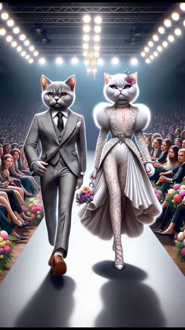 cat fashion show #ai#aicat #cattiktok #cat #meow