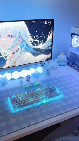 winter is almost over❄️ cant wait for spring!! #desksetup #pcsetup #GamingSetup #cozygamer #desktour 