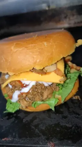 Scooby-doo burger with fries 🍟 🍔  $50 #foodedits #burger #loadedburger #burgerandfries #chickenburger #beefburger #cheeseburger #foryoupage #foryou #fyp 