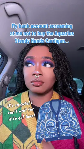 I can’t believe they made a ZODIAC CARDIGAN collection! I had to get mine! 🩵🌊💦♒️✨ @Steady Hands  #steadyhands #steadyhandscardigan #steadyhandsaquariuscardigan #fyp 
