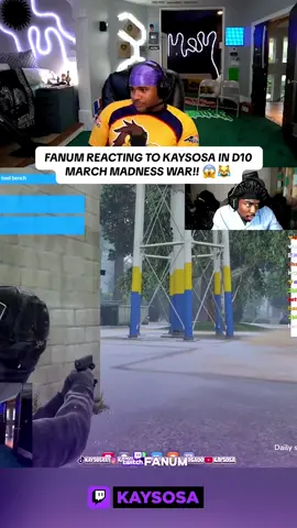 FANUM REACTS TO KAY LIVE ON STREAM IN D10 MARCH MADNESS WAR!!! 😱😹 @Kaysosa #kaysosa #fyp #fanum #d10 #clips #gta #gtarp 