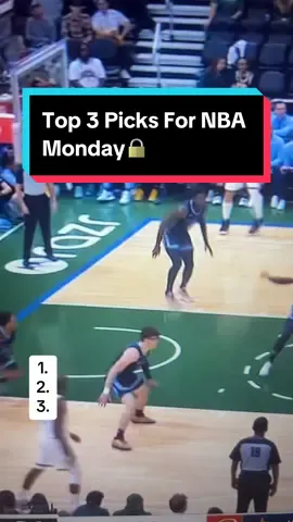 Top 3 Picks For NBA Monday🔒#NBA #nbapicks #nbabets #fyp 