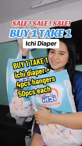 Buy 1 take 1 Ichi Diaper with free 4pcs hangers ✨ Best diaper para sa baby mo mommy!!!🥰 deserve to ng babies nyo mga mommies! #ichidiaper #ichidiaperpants #ichidiaperbuy1take1 #ichidiaperpullup  #ichidiaper50pcs #babydiaper #diapers #babyneeds #fyp #tiktokshop 
