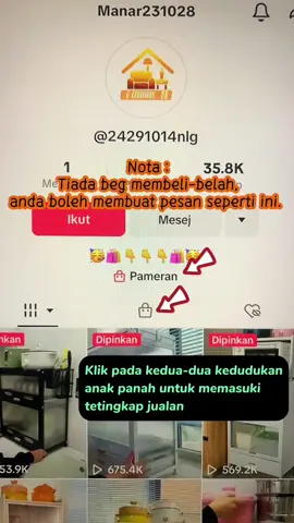 Nota : Tiada beg membeli-belah, anda boleh membuat pesan seperti ini.  #BeliPintuMasuk #TikTokShopMembeli #Membeli 