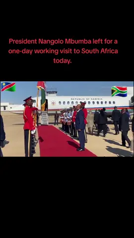 President Nangolo Mbumba left for a one-day working visit to South Africa today.  State House Press Secretary Alfredo Hengari says the President's visit is part of his familiarisation visits to neighbouring countries aimed at introducing himself and strengthening ties.  The President undertook visits to Angola, Botswana, and now South Africa.   #nangolombumba #namibiantiktoker🇳🇦 #namibia🇳🇦 #namibia #mrpresident #presidentnamibia #dr #southafricatiktok🇿🇦 #southafrica #nebour #countries #southernafrica #sadc #fyp #fypシ #fypage #fypシ゚viral #🇿🇦🇿🇦🇿🇦 #🇳🇦 #😘 #💝 #