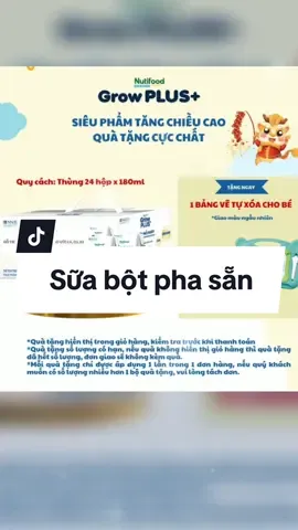 Thùng 24 hộp 180ml sữa Bột Pha Sẵn Nutifood Sweden GrowPLUS+ Cao lớn vượt trội hộp Ít ngọt (1 Thùng x 2.64L)•!!! #thungsua🍼 #thungsuabotphasannutifood #suabotchobe #suachobe #suabotphasan 