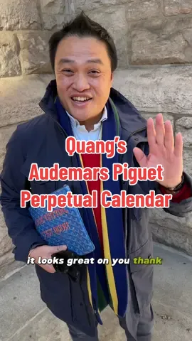 Quang shows us his Audemars Piguet Quantieme Perpetual on the streets of NYC. #watchtok #audemarspiguet #perpetualcalendar #rarewatch #watchcollector #watchspotting #patek 