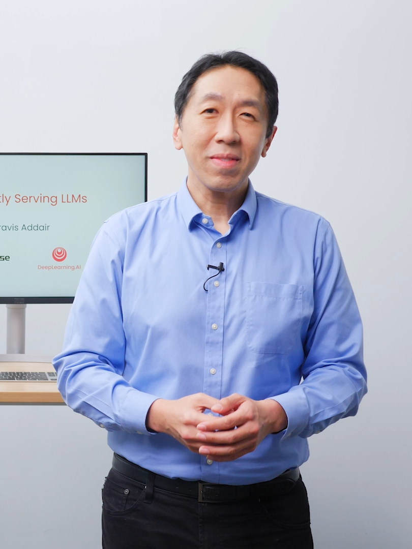 Efficiently Serving LLMs, a new short course built in collaboration with Predibase is available now! In the course, you will deepen your foundational knowledge of how LLMs work and better understand the performance trade-offs to consider when building LLM applications that will serve many users. 📌 Learn how auto-regressive LLMs generate text one token at a time. 📌 Implement the foundational elements of a modern LLM inference stack, including KV caching, continuous batching, and model quantization. 📌 Explore the details of how LoRA adapters work 📌 Get hands-on with Predibase’s LoRAX framework inference server to see these optimization techniques implemented in production. Get started for free at deeplearning.ai!  #llms #largelanguagemodels #ai #aicourses #aieducation #educationtiktok #fyp