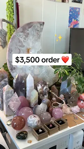 pack a $3,500 order! which pieces would you add to your collection?  #crystal #crystals #crystalcollector #crystalcollection #collectorspiece #collectorscrystals #homedecor #crystalhomedecor #uniquecrystals #rarecrystals #hugecrystal #statementpiece #crystalstatementpieces #crystaljewelryshop  #aesthetic #cute #pinkamethyst #pinkamethystgeode #floweragate #moon #mooncrystal #crystalmoon #girltherapy #mooncore #crystalcommunity #pinkamethyst #hugeorder #packanorderwithme #orderpacking #uniquecrystal #crystalcommunity #crystalhealing #crystaltok #coquette #pink #crystalaesthetic 