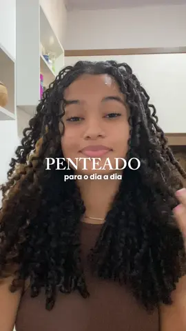 penteado mais fácil e pratico não existe!   #curlyhair #cabelocacheado #penteado #fyp #foryou 