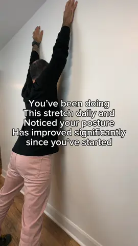 IMPROVE YOUR POSTURE! The Crawling Wall Stretch: Walk up to a wall and put your hands up as high as you can, and slowly bring your pelvic forward as you continue to crawl your fingers higher up the wall. You’ll start to feel a stretch in your abs. Hold this position for 30 seconds and repeat 3 times daily. #lowerbackstretch #lowerbackpain #lowerback #backpainexercises #backpainrelief #sportsinjuries #sportsinjuryrecovery #flexibilitygoals #flexibilitytraining
