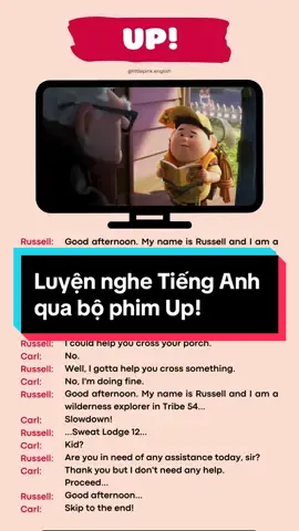 Bộ phim Up! vừa dễ thương lại chứa đựng rất nhiều ý nghĩa hay trong cuộc sống. Nhất định phải xem nhé!! #LearnOnTikTok #tiktokviral #movieclips #upmovie #up #listening #listeningpractice #luyennghetienganh #hoctienganh #hoctienganhquaphim #littlepinkenglish 