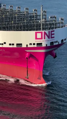 This is what an empty container ship looks like 👛 #ship #shipping #pink #one #spotting 
