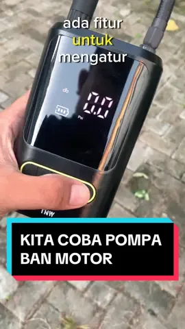 Uji pompa elektrik ke ban motor yg sudah kita kempeskan #pompaelektrik #pompamotor 