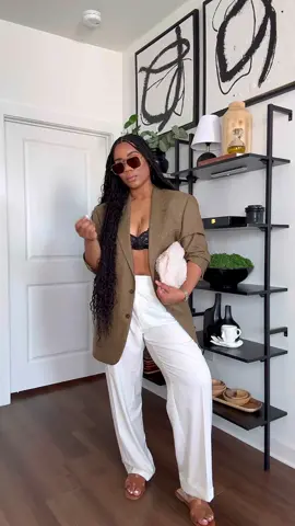 Spring is HERE💐🌺🌼 I’ve been loving neutrals; specifically brown🤎. Can you believe this look is almost completely thrifted. Fashion most definetly has to be in you not on you! Happy Frist Day of Spring 🌸. Outfit Details ⬇️ Vintage Ralph Lauren Blazer- Thrifted  White Trousers- Thrifted  Cognac Slides @stevemadden  Bag @target  Sunglasses @Sunglass Spot  #springtrends #springoutfit #sustainable #sustainablefashion #thrift #thirfted #vintage