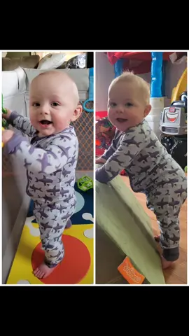 Reese at 7 months ➡️ Darcy at 9 months best part is neither look like me 😂 #momtok #MomsofTikTok #momlife #babytok #babiesoftiktok #twinsies #littlesleepies @Littlesleepies 
