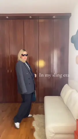 Just me and my sling vibing 😎#midsizefashion #over40style #fashioninspo #mystyle #hermes #celine #brokenshoulder #ysl #skifail 